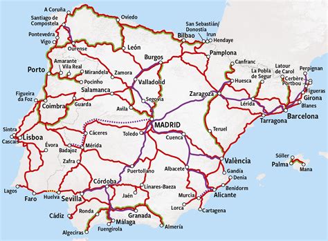 map of spain and portugal trains